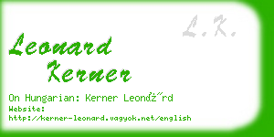 leonard kerner business card